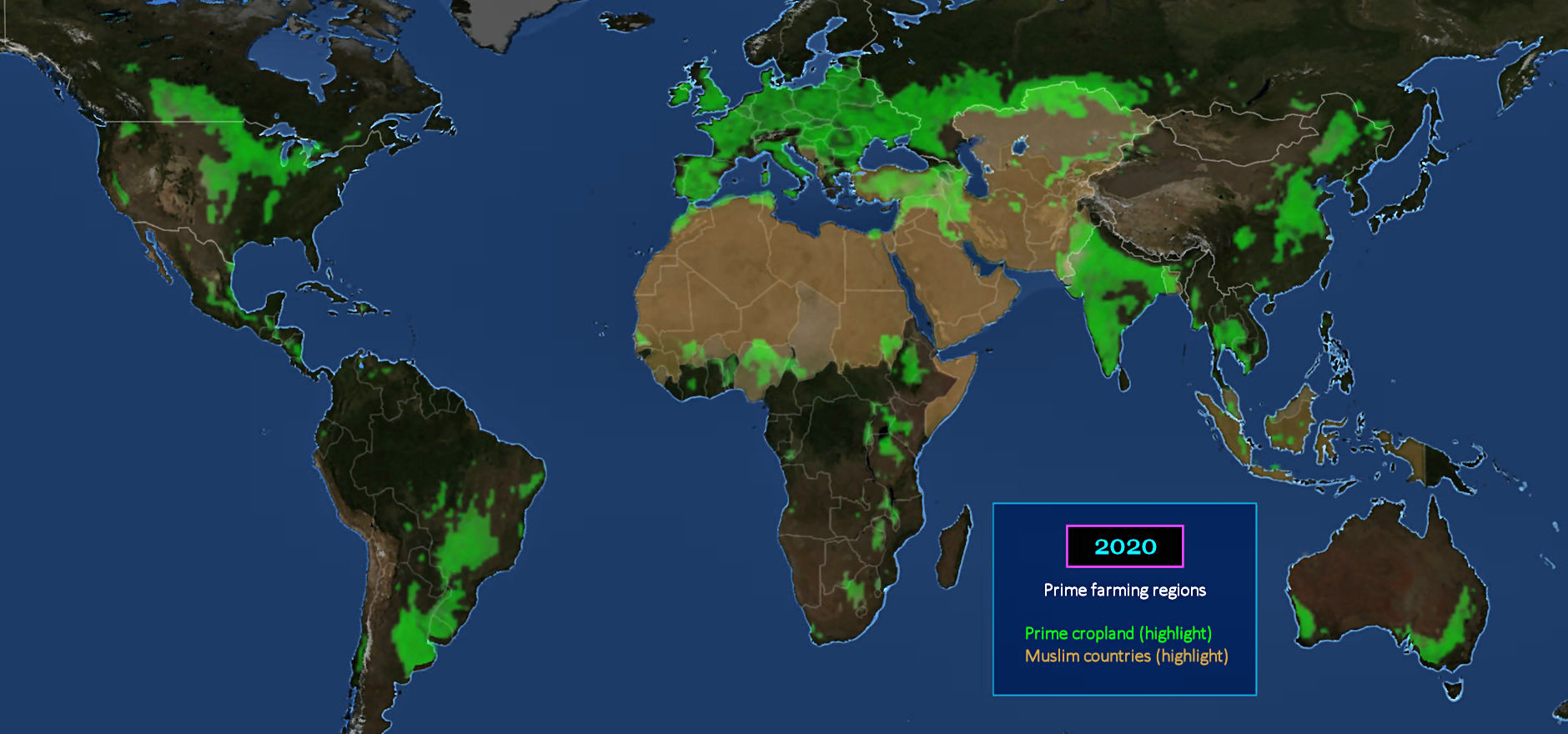 Global farming, 2020 map